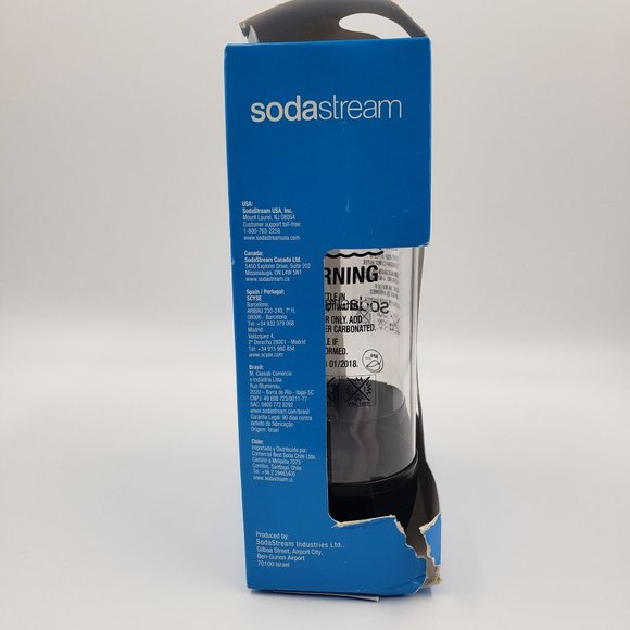 SodaStream Twin Pack of 0.5L Carbonating Bottles Clear with Black Tops NEW - Picture 6 of 8